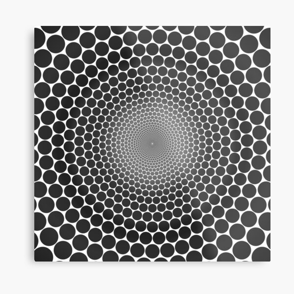 Optical Illusion Radial Gradient Slate on White NOIR 2 Metal Print