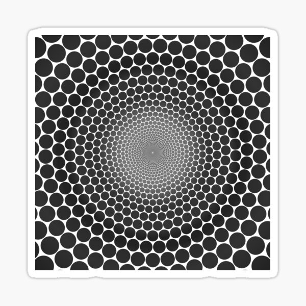 Optical Illusion Radial Gradient Slate on White NOIR 2 Sticker