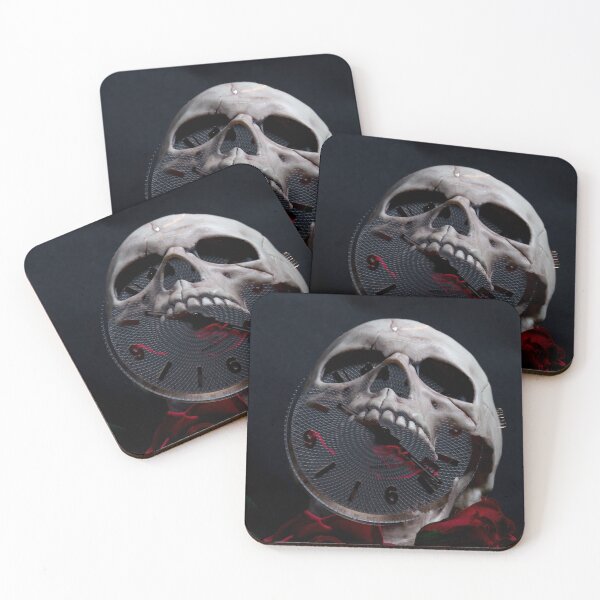 Item preview, gothic skull with roses and time double exposure designed and sold by Sam Mitchell.
