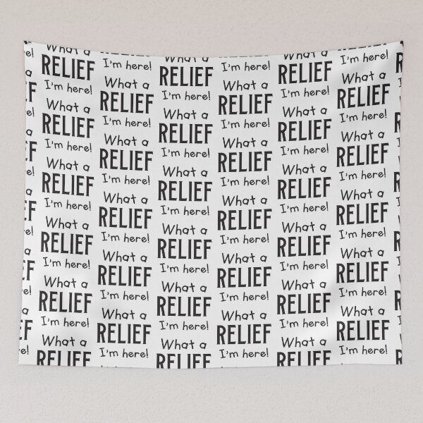 Item preview, What a RELIEF I'm here! in black (Funny Relief teacher teaching design) designed and sold by jazzydevil.