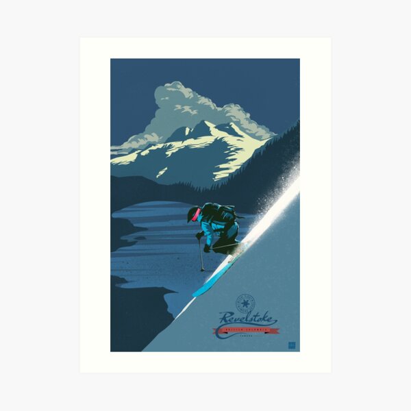 Retro ski print Revelstoke Art Print