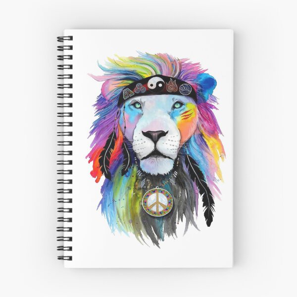 Item preview, Lion hippie rainbow designed and sold by NewDesignFR.