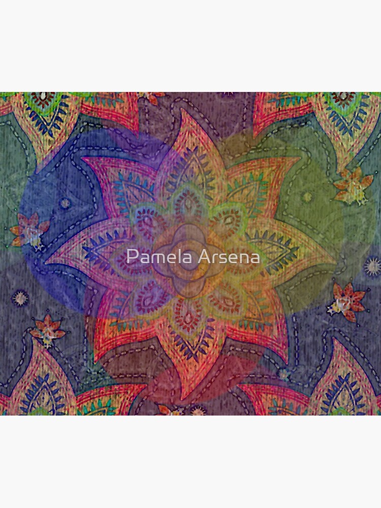 Psychedelic Mandala Rainbow Paisley by xpressio