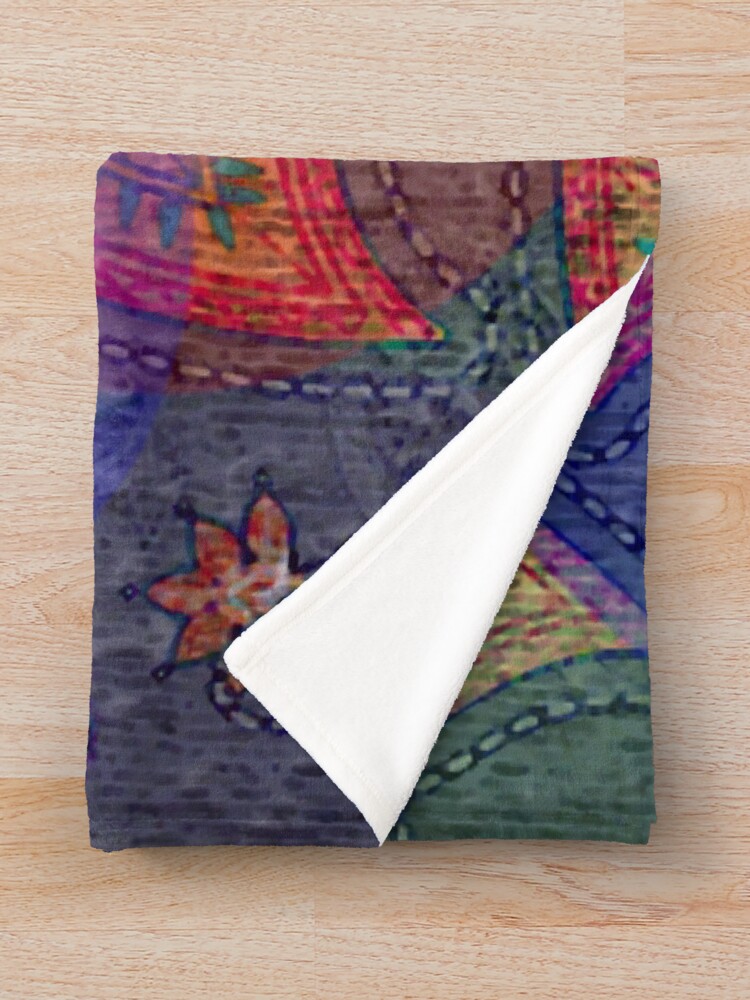 Alternate view of Psychedelic Mandala Rainbow Paisley Throw Blanket