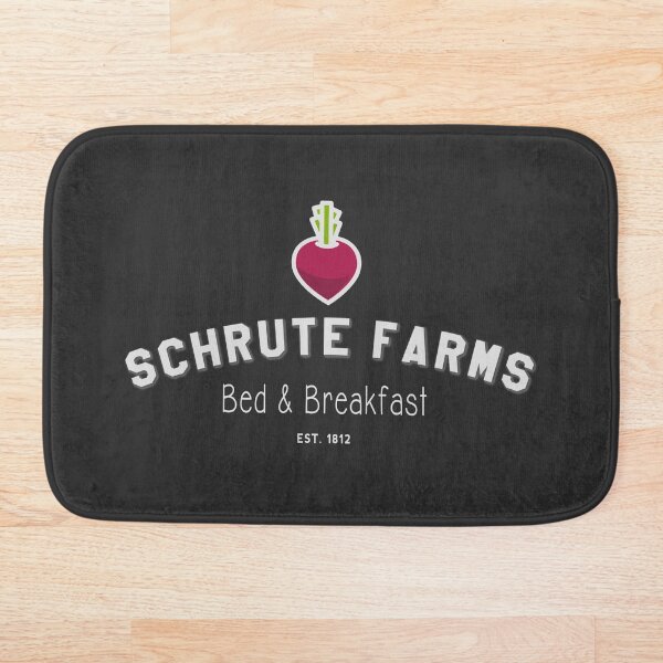 Schrute Farms, Beets, Bed and Breakfast, White Design for Wall Art, Prints, Posters, Men ,Women, Kids Bath Mat