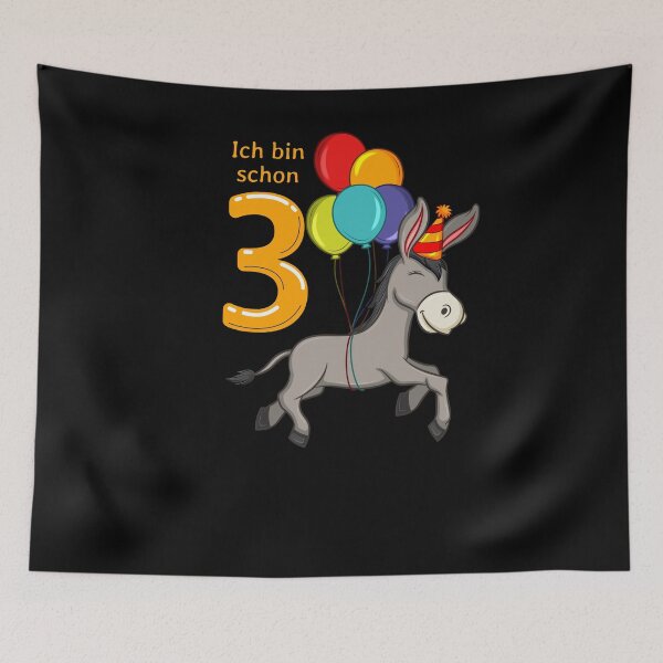 Item preview, 3 year donkey birthday designed and sold by Weilichesmag.