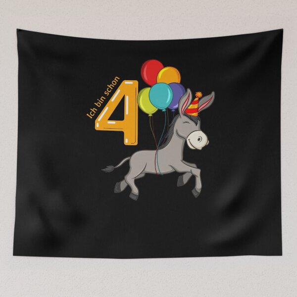 Item preview, 4 year donkey birthday designed and sold by Weilichesmag.