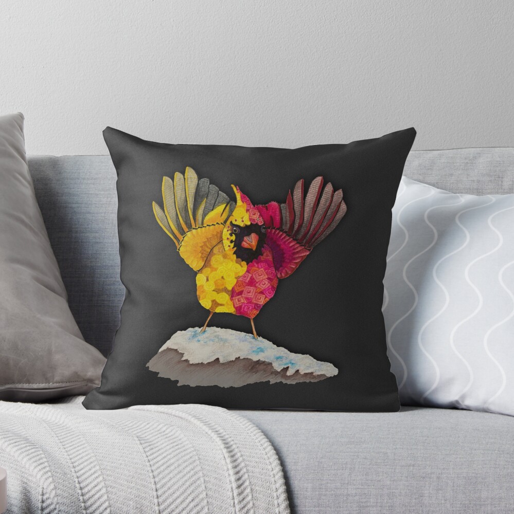 Cardinal Duality Throw Pillow
