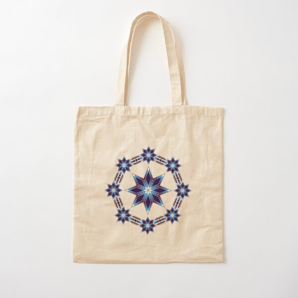 Morning Star Circle (Blue) Cotton Tote Bag