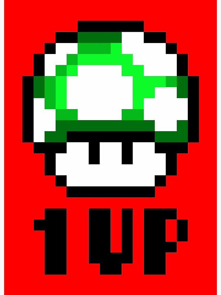 Mario 1up Mushroom 8bit, HD Png Download Transparent Png Image PNGitem ...