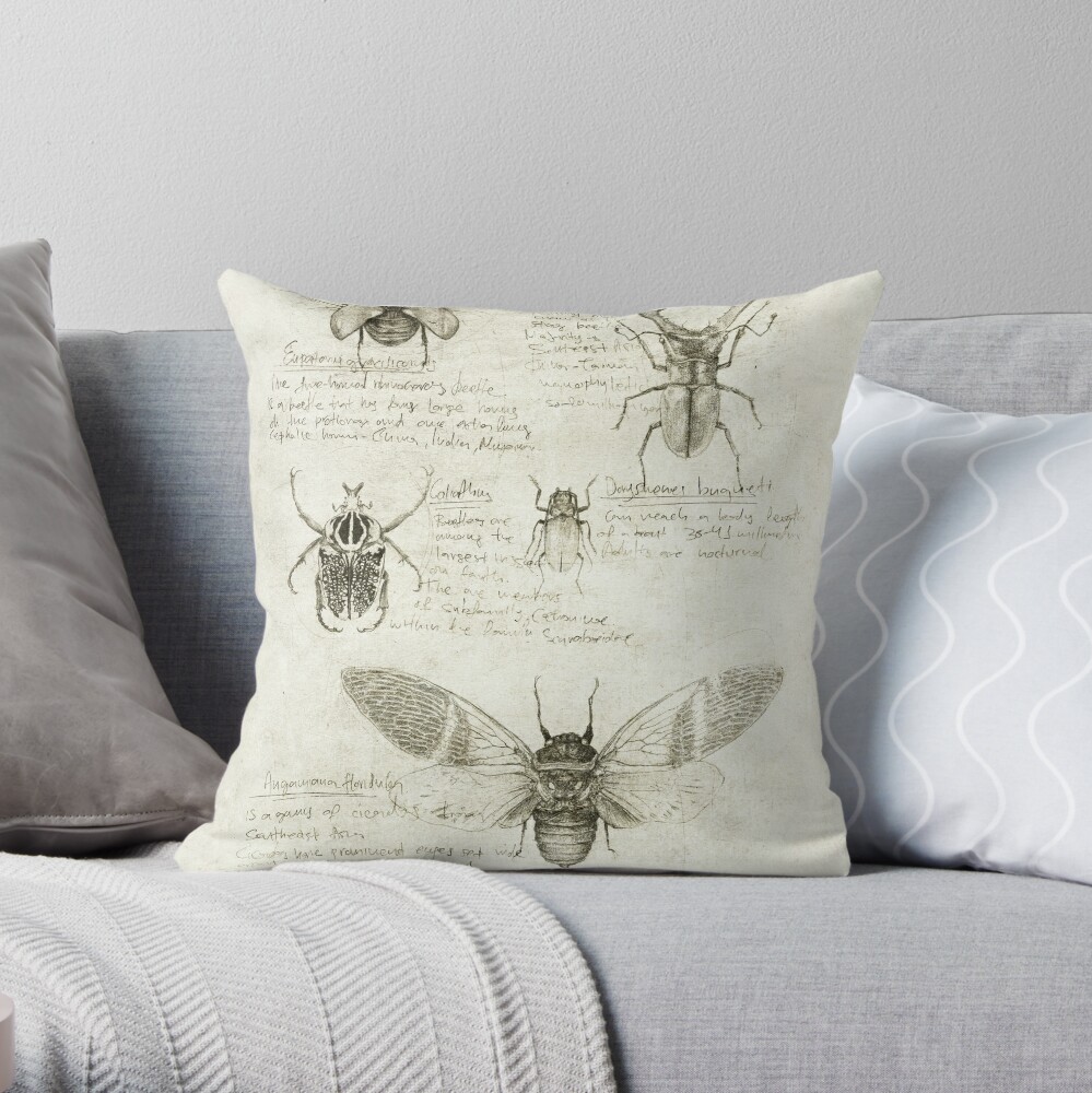 New insects Throw Pillow by mikekoubou TP-YHKJF5FK