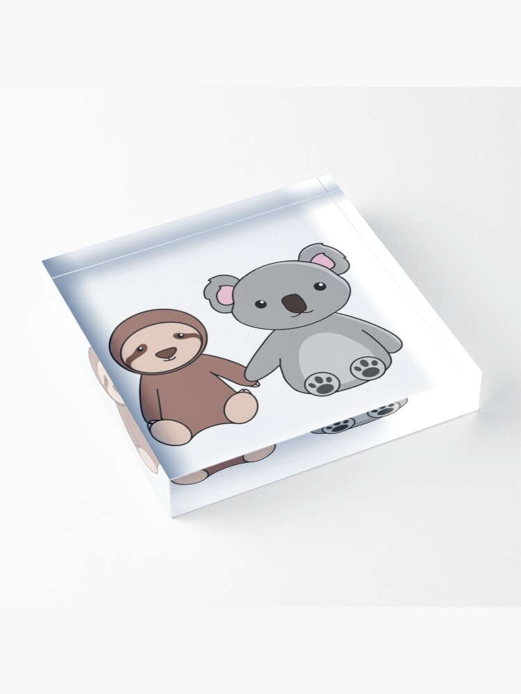 Alternate view of Sloth and Koala Friends Acrylic Block
