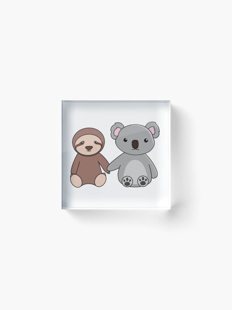 Alternate view of Sloth and Koala Friends Acrylic Block