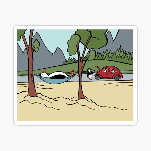 Engine Trouble on the Penguin Family Road Trip Sticker