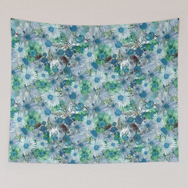 Item preview, Blue Watercolor Wildflower Garden designed and sold by Sketchbook Designs.