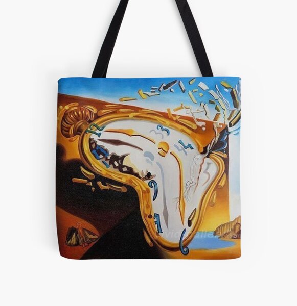 Fragment of Surrealistic Painting by Salvador Dali “Constancy of Memory”. Фрагмент сюрреалистической картины С.Дали «Постоянство памяти» (1931 г) All Over Print Tote Bag