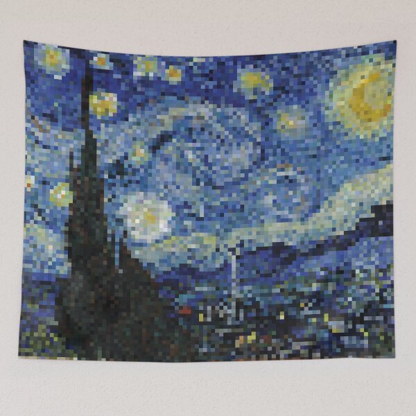 Item preview, pixelated starry night designed and sold by HOT GIRL SHOP by char.