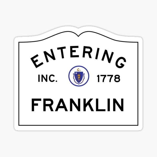 Item preview, Entering Franklin Massachusetts - Commonwealth of Massachusetts Road Sign  designed and sold by NewNomads.