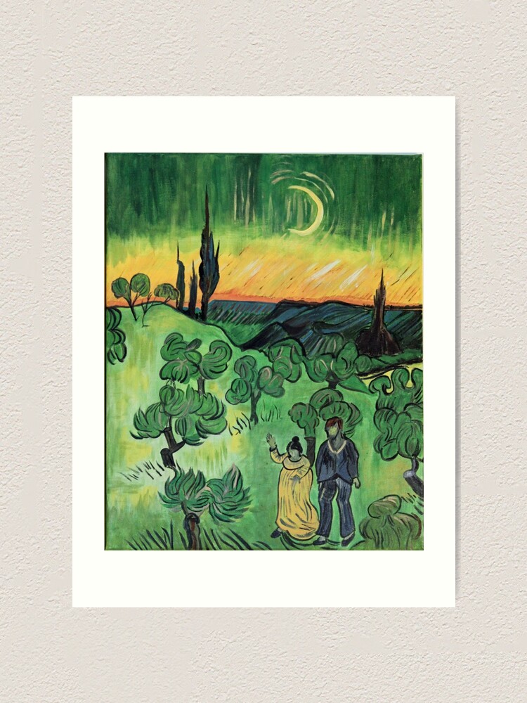 Couple Walking among Olive Trees, Vincent Van Gogh iPhone Skin by