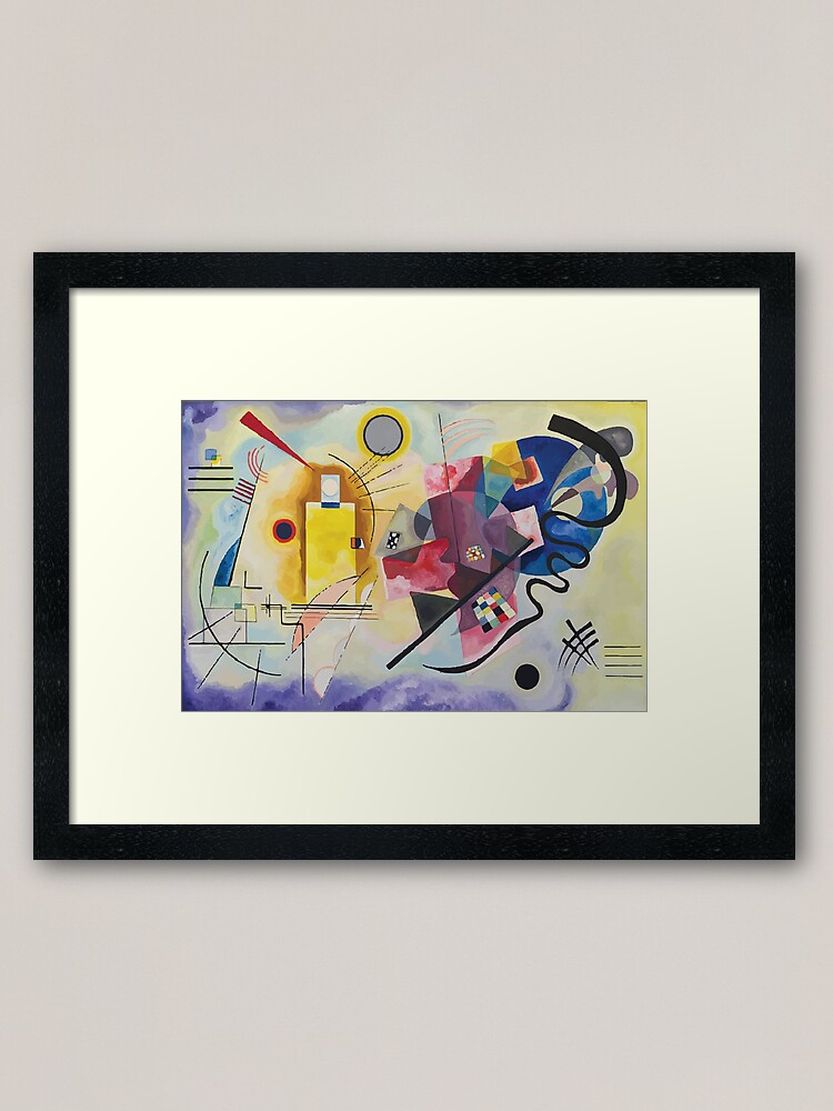 Aperçu 1 sur 7. Impression encadrée avec l'œuvre Vassily Kandinsky | Jaune-Rouge-Bleu créée et vendue par badguyduh.