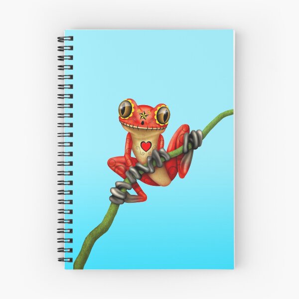 Item preview, Red Day of the Dead Sugar Skull Tree Frog designed and sold by JeffBartels.