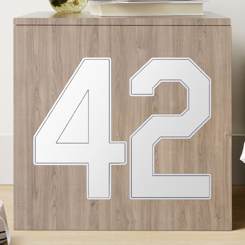 Jackie Robinson Baseball Number 42 Honoring Baseball Barrier Breaker   Sticker for Sale by prohockeylabs