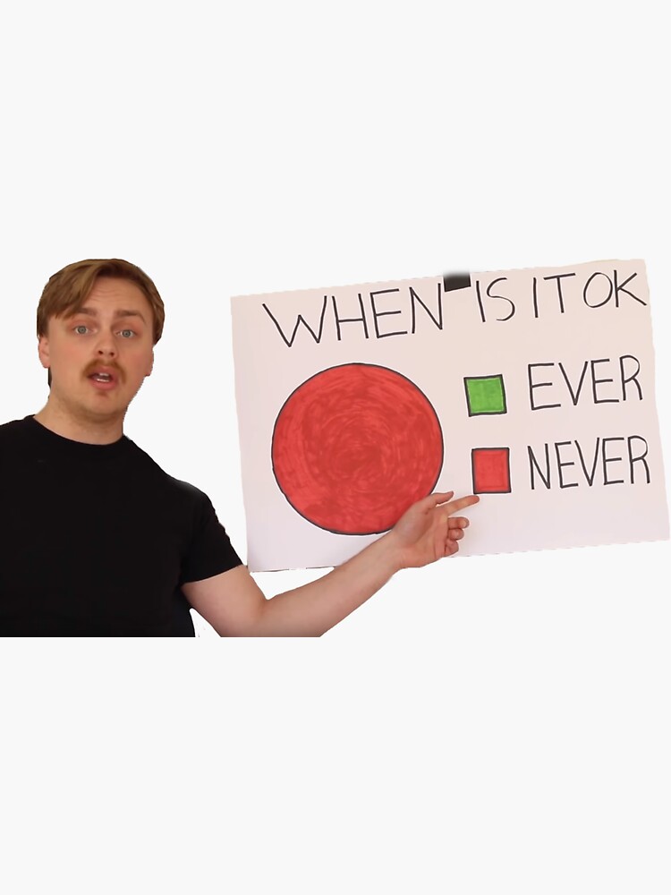 "gus johnson when is it OK" Sticker for Sale by CommrAlix Redbubble