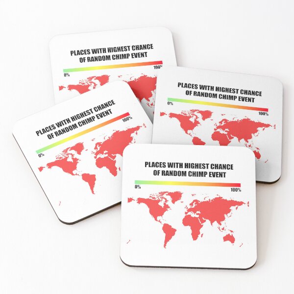 Item preview, PLACES WITH HIGHEST CHANCE OF RANDOM CHIMP EVENT WORLD MAP 100% CHANCE. designed and sold by RANDOM CHIMP EVENT official.