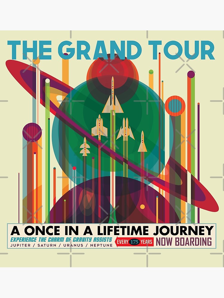 Disover The Grand Tour - NASA Exoplanet Retro Vintage Futuristic Travel Poster Premium Matte Vertical Poster