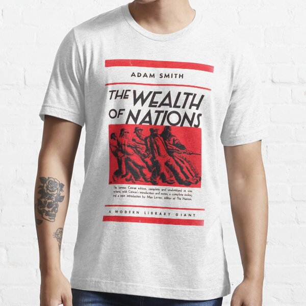 HIGH RESOLUTION The Wealth of Nations Adam Smith Vintage Book Cover Essential T-Shirt