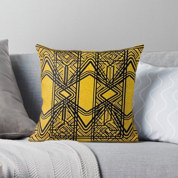 Art Deco Gold Throw Pillow