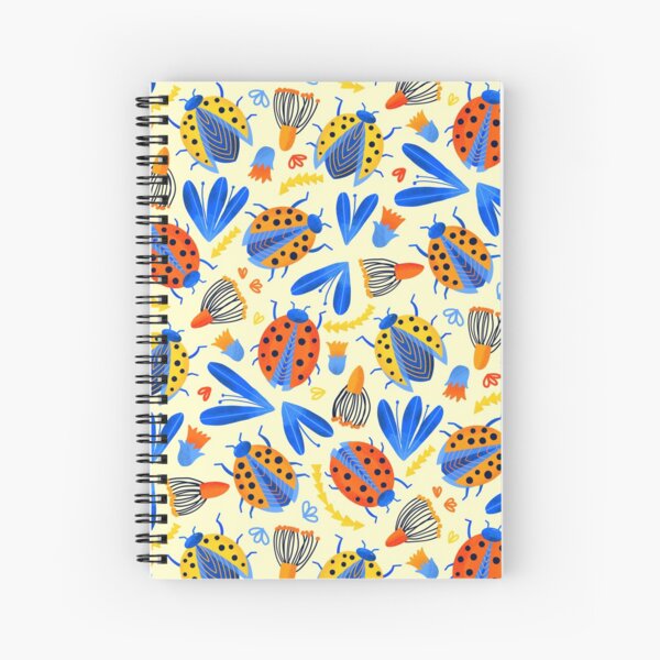 Spring Ladybird Botanical Spiral Notebook