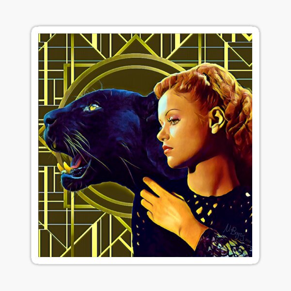 Simone and Panther Sticker