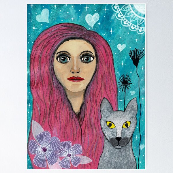 Item preview, Lady and her cat designed and sold by SassieDesign.