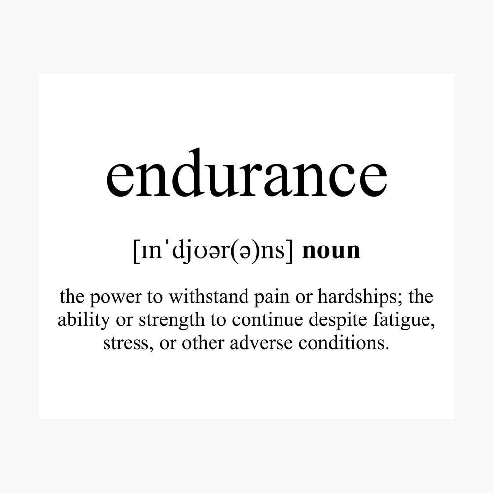forlænge skadedyr fattige Endurance Definition | Dictionary Collection" Poster by Designschmiede |  Redbubble