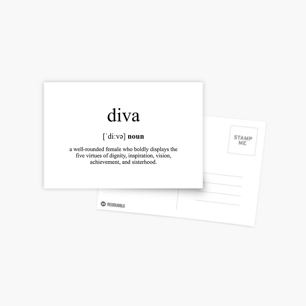 Diva Definition | Dictionary Collection | Postcard