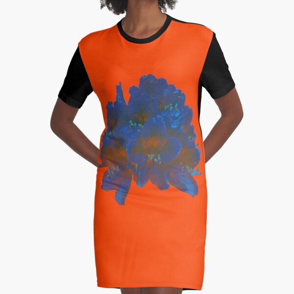 Rhododendron on a lush lava background Graphic T-Shirt Dress