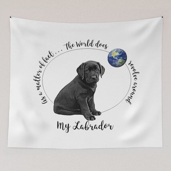 Item preview, The world does revolve around my Labrador - Labrador Throw Pillow designed and sold by BlackDogArtJudy.