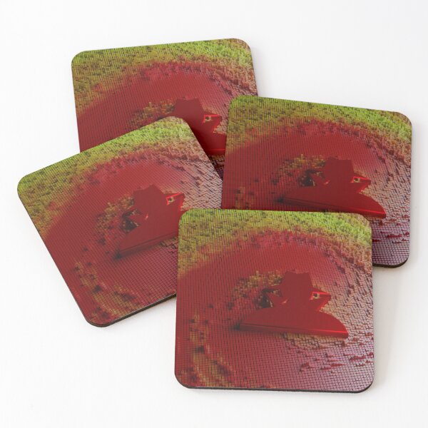 Item preview, Red hacker symbol cubic landscape cybersecurity  designed and sold by NerdySherds.