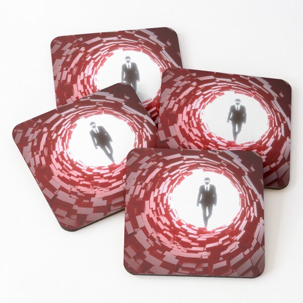 Item preview, Hacker entering a red cubic tunnel cybersecurity concept designed and sold by NerdySherds.
