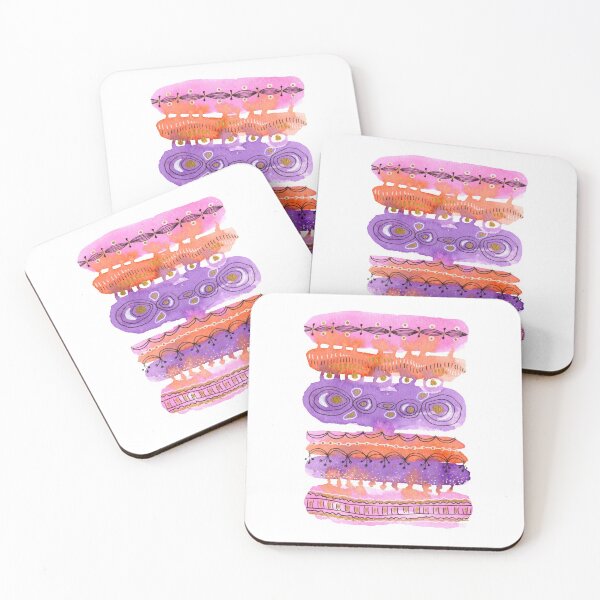 Item preview, Watercolor Patchwork Pink Purple Orange designed and sold by Amandeen.