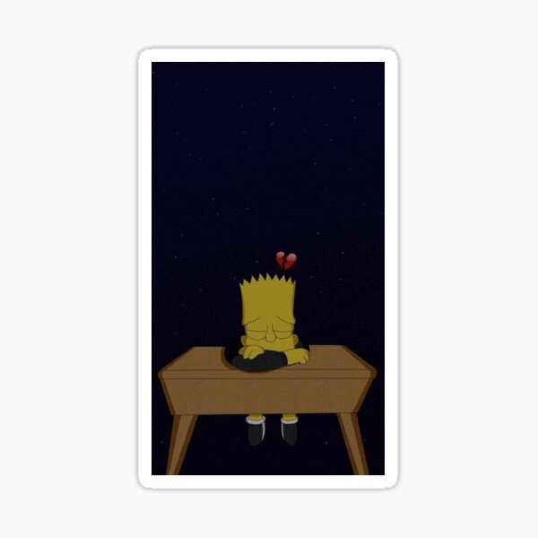 sad triste simpsons lossimpsons bart sticker by @erikamc5