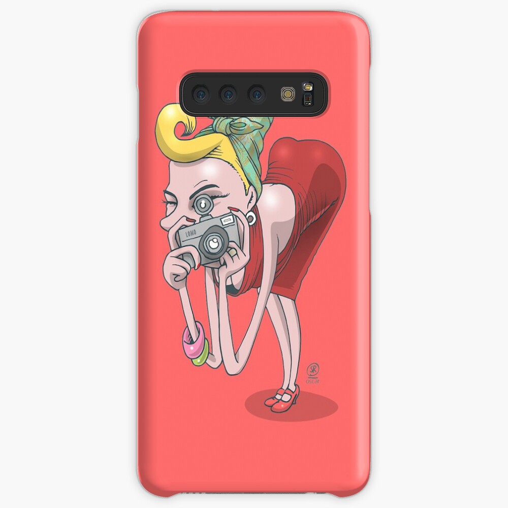 Red girl photographer Case & Skin for Samsung Galaxy