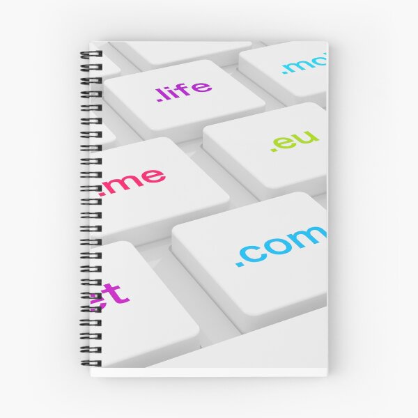 Item preview, White computer keyboard with differently colored domain endings designed and sold by NerdySherds.