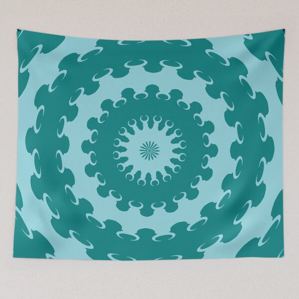 Item preview, Tanager Turquoise and Teal Blue Crescent Moon Kaleidoscope designed and sold by taiche.
