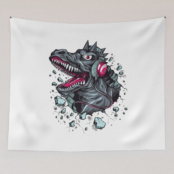 Item preview, Arsenic Druck Dino with Headphones designed and sold by BALONROSU.
