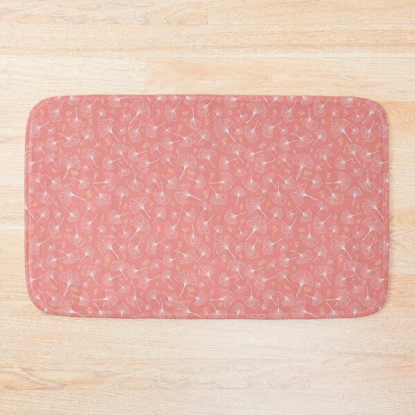 Item preview, modern botanical coral ginkgo pattern designed and sold by WorldofJayDesign.