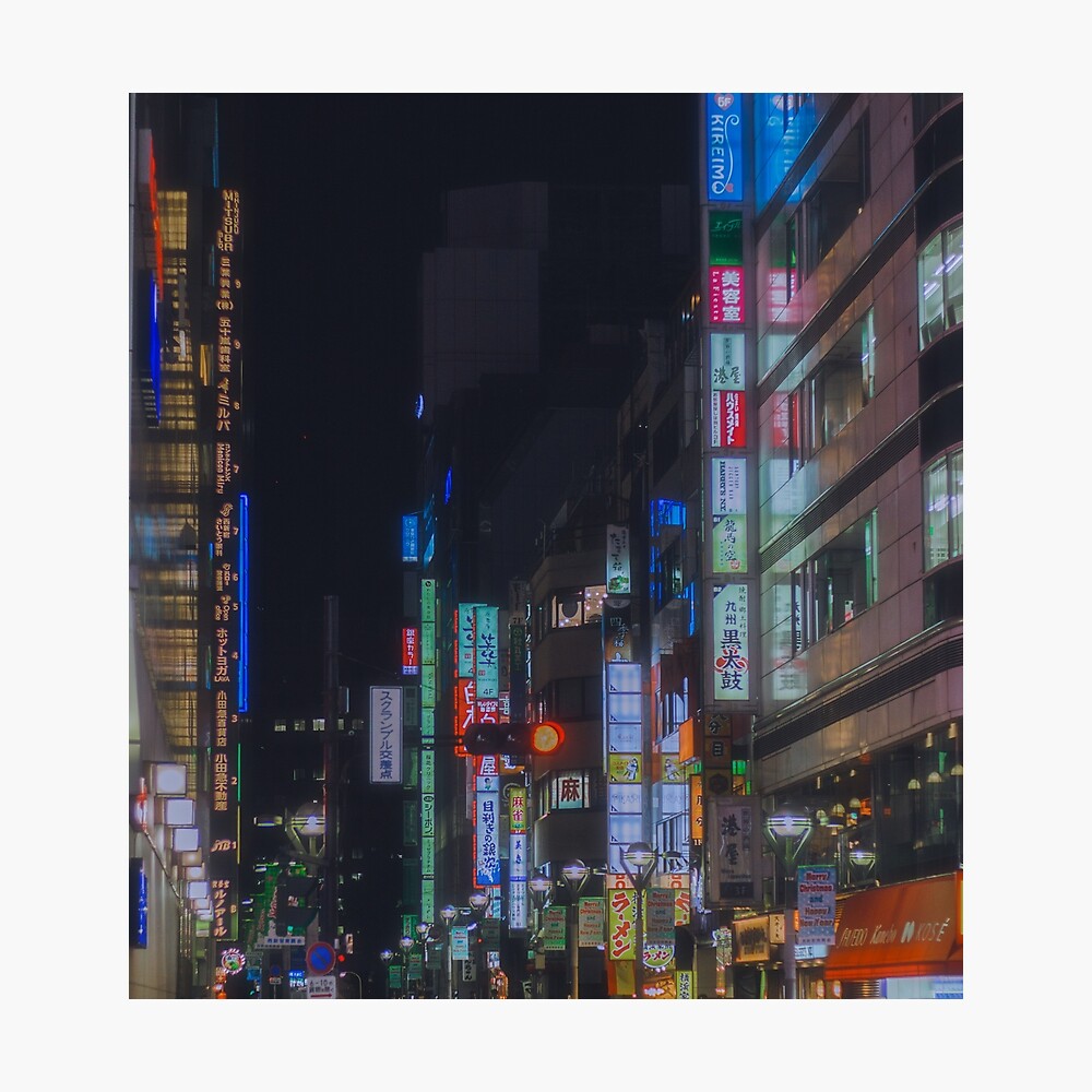 Tokyo Night Tokyo In A Cyberpunk Blade Runner Vibe Greeting Card By Tokyoad Redbubble