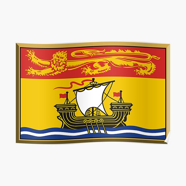 New Brunswick Flag Stickers, Gifts and Goodies Poster