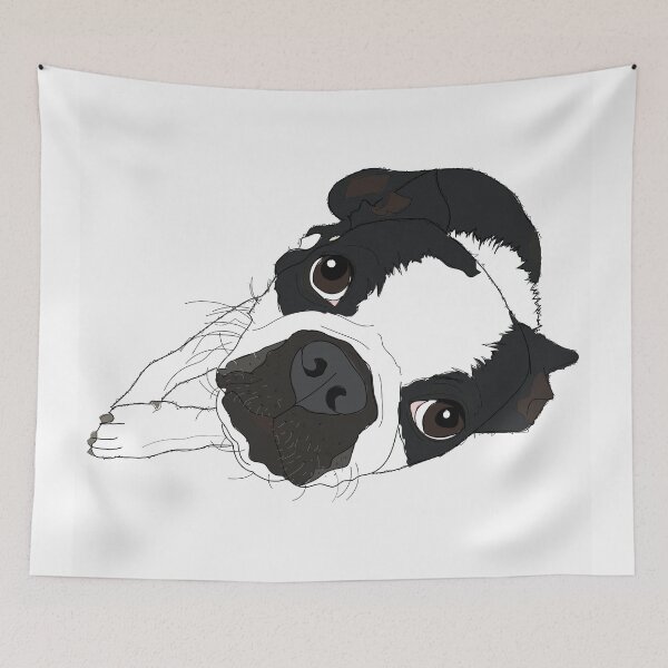 Item preview, Boston Terrier reclining designed and sold by sketchandpaws.